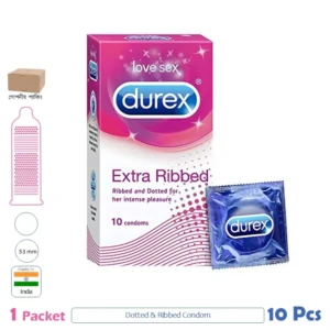Durex Extra Ribbed 1 Pack (10 Pcs)