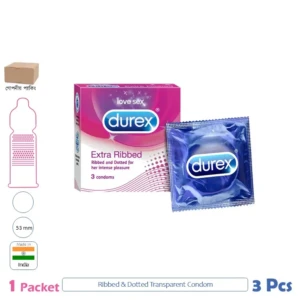 Durex Extra Ribbed 1 Pack (3 Pcs)