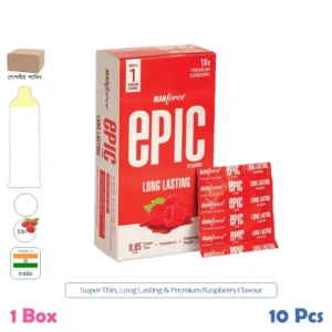 CSKU100186 Manforce EPIC Long Lasting Raspberry Flavour 1 Box (10 Pcs)