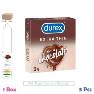 CSKU100222 Durex Extra Thin Intense Chocolate 1 Box (3 Pcs)