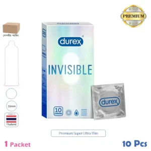 CSKU100281 Durex Invisible Super Premium Tranparent Super Ultra Thin 1 Packet (10 Pcs)