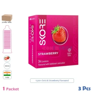 CSKU100294 SKORE 1500+ Dots Strawberry 1 Pack (3 Pcs)
