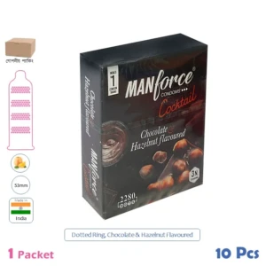 CSKU100341 Manforce Cocktail Chocolate & Hazelnut Flavoured 1 Pack (10 Pcs)