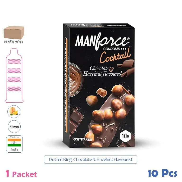 CSKU100341 Manforce Cocktail Chocolate & Hazelnut Flavoured 1 Pack (10 Pcs)