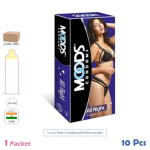 CSKU100393 Moods All Night Condom Indian Variant 1 Pack (10 Pcs)