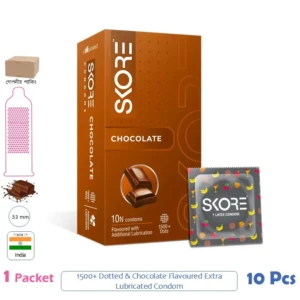 CSKU100590 SKORE 1500+ Chocolate Colada Flavoured Condom 1 Pack (10 Pcs)