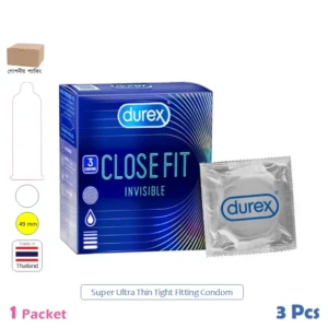 CSKU100692 Durex Invisible Close Fit 49mm Tight Fitting Ultra Thin Condom 1 Pack (10 Pcs)
