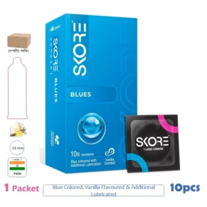 CSKU100756 SKORE Blues Plain Vanilla Flavoured Condom 1 Pack (10 Pcs)