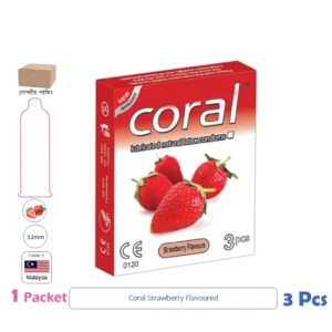 CSKU100261 Coral Strawberry Flavoured 1 Packet (3 Pcs)