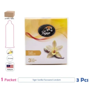 CSKU100353 Tiger Vanilla Flavoured Condom 1 Packet (3 Pcs)
