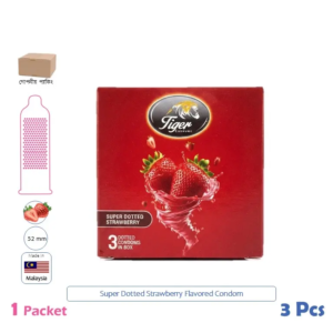 CSKU100356 Tiger Strawberry Flavoured Condom 1 Packet (3 Pcs)