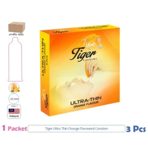 CSKU100470 Tiger Ultra Thin Orange Flavoured Condom 1 Pack (3 Pcs)