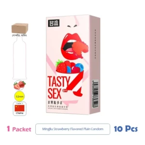 CSKU100479 Mingliu strawberry flavoured condom 10 pcs