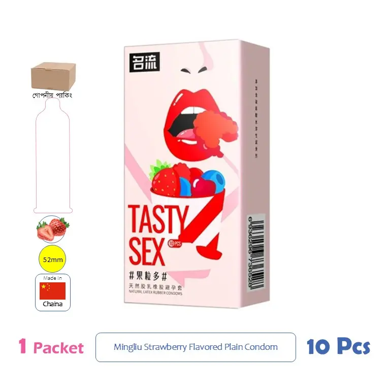 CSKU100479 Mingliu strawberry flavoured condom 10 pcs