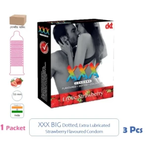 CSKU100634 XXX Condoms Strawberry 1 Pack (3 Pcs)