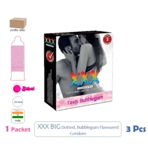 CSKU100642 XXX Condoms Bubblegum 1 Pack (3 Pcs)