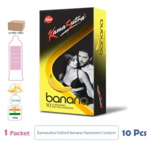 CSKU100716 Kamasutra Dotted Banana Flavoured Condom 1 Pack (10 Pcs)