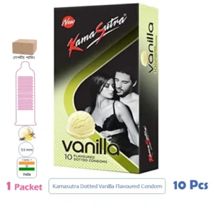 CSKU100718 Kamasutra Dotted Vanilla Flavoured Condom 1 Pack (10 Pcs)