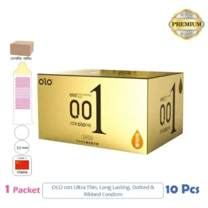 CSKU100890 OLO 001 Hyaluronic Acid Long Lasting Gold Condom 1 Pack (10 Pcs)