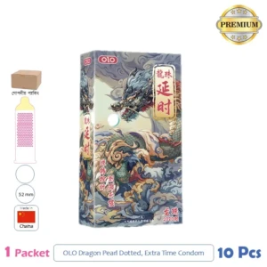 CSKU100909 OLO Dragon Pearl 2280 Raised Dots Extra Time Condom 1 Pack (10 Pcs)