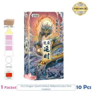 CSKU100923 OLO Dragon Tyrant Dotted Extra Time Condom 1 Pack (10 Pcs)
