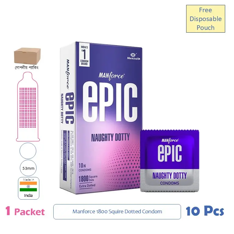 CSKU100970 Manforce EPIC Naughty Dotty Condoms 1 Pack (10 Pcs)