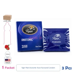 CSKU100975 Tiger Anatomic Rose Flavoured Condom 1 Pack (3 Pcs)