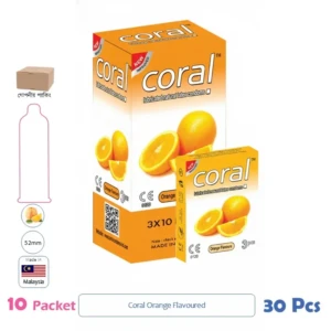 CSKU100258 Coral Orange Flavoured 1 Packet (3 Pcs)