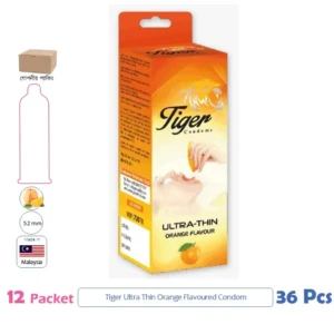 CSKU100470 Tiger Ultra Thin Orange Flavoured Condom 1 Pack (3 Pcs)
