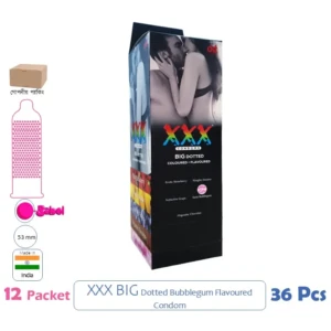 CSKU100642 XXX Condoms Bubblegum 1 Pack (3 Pcs)