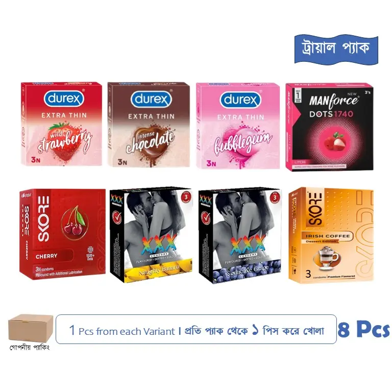 CSKU100821 Flavoured Condom Trial Pack 8 Pcs