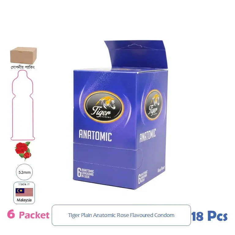 CSKU100975 Tiger Anatomic Rose Flavoured Condom 1 Pack (3 Pcs)