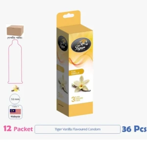Tiger Vanilla Flavoured Condom 12Packet (36 Pcs)
